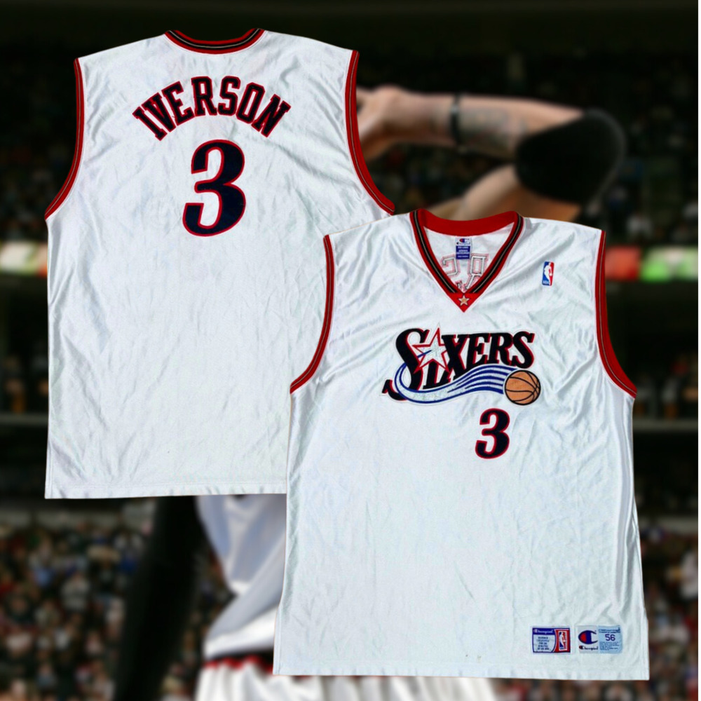 Philadelphia 76ers Allen Iverson #3 Champion Jersey 3XL 56 VTG Authentic - Picture 13 of 13